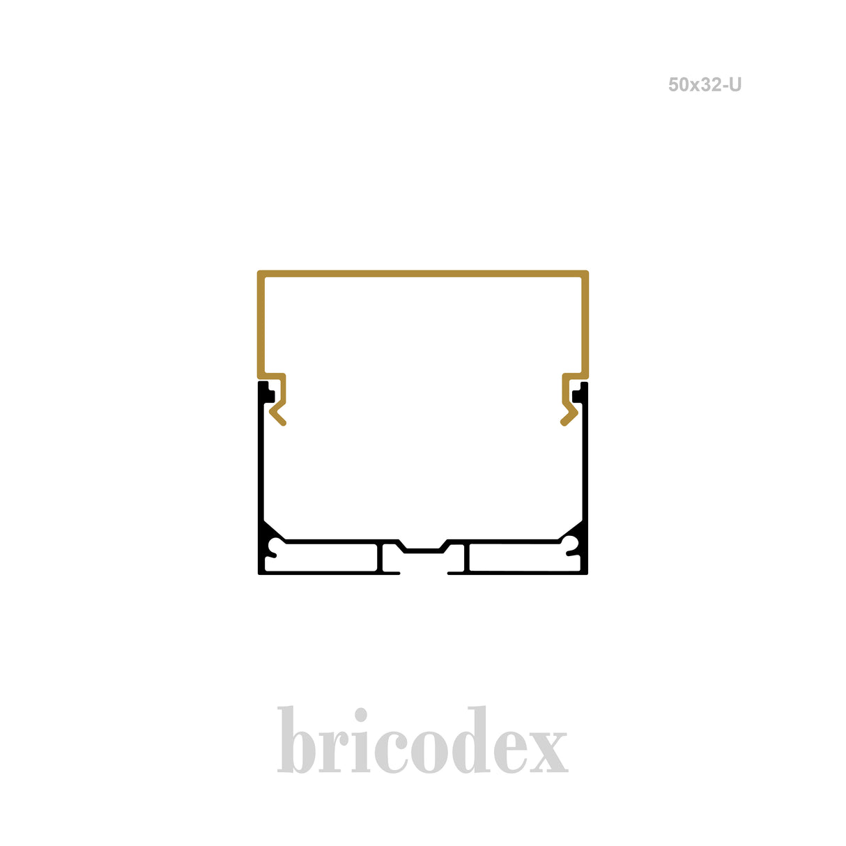 50x50 mm LED Channel _ U3D Series _ Model(HL) _ 50x32-U