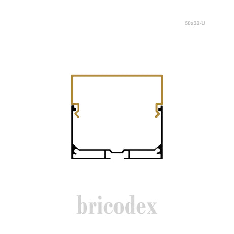 50x50 mm LED Channel _ U3D Series _ Model(HL) _ 50x32-U