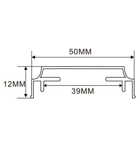 50x12mm LED Channel _VFL Series_ Model(YX)_ 5公分雙面组合燈箱料