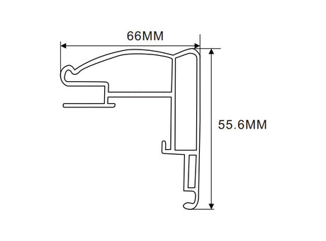 66×55.6mm LED Channel _BLP Series_ Model(YX)_ 6.5x16宣傳欄燈箱料