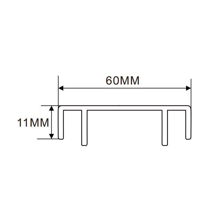 60x11mm LED Channel _VFL Series_ Model(YX)_ 6公分折彎吸塑燈箱料