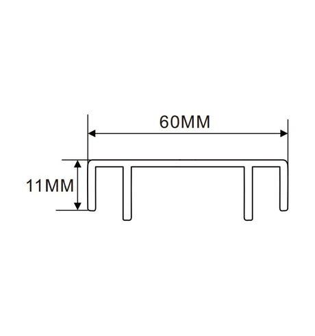 60x11mm LED Channel _VFL Series_ Model(YX)_ 6公分折彎吸塑燈箱料