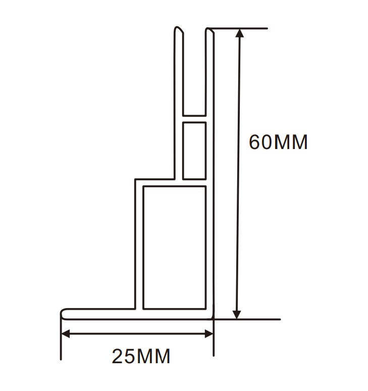 60×25mm LED Channel _SEG Series_ Model(YX)_ 6分免切⻆卡布燈箱料