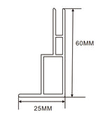 60×25mm LED Channel _SEG Series_ Model(YX)_ 6分免切⻆卡布燈箱料