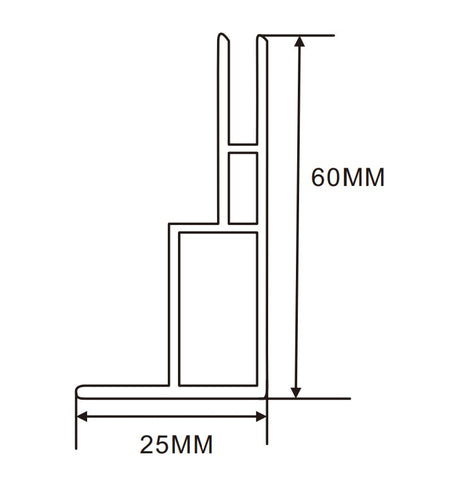 60×25mm LED Channel _SEG Series_ Model(YX)_ 6分免切⻆卡布燈箱料