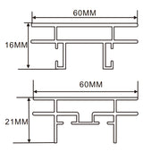 60×16mm＆21mm LED Channel _SEG Series_ Model(YX)_ 6公分雙面卡布燈箱料