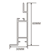 60×30mm  LED Channel _ SEG Series _ Model(YX) _ 6公分單面卡布A款燈箱料