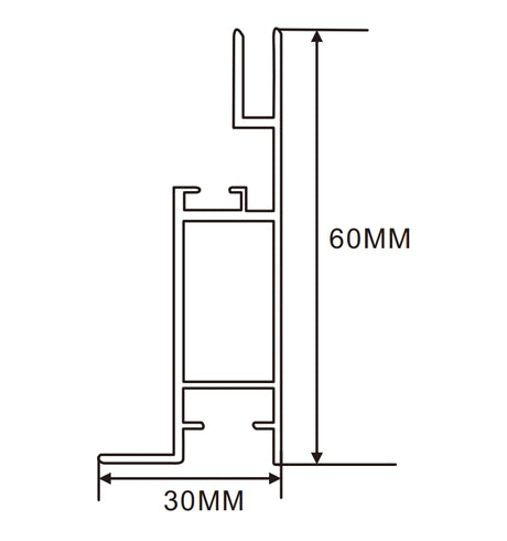 60×30mm  LED Channel _ SEG Series _ Model(YX) _ 6公分單面卡布A款燈箱料