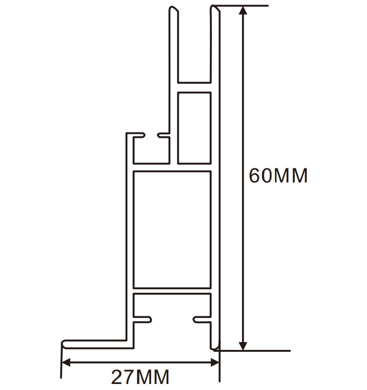 60×27mm  LED Channel _SEG Series_ Model(YX)_ 6公分單面卡布C款燈箱料