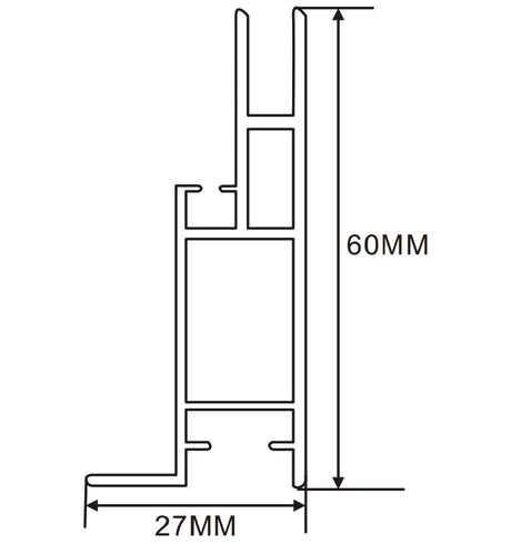 60×27mm  LED Channel _SEG Series_ Model(YX)_ 6公分單面卡布C款燈箱料