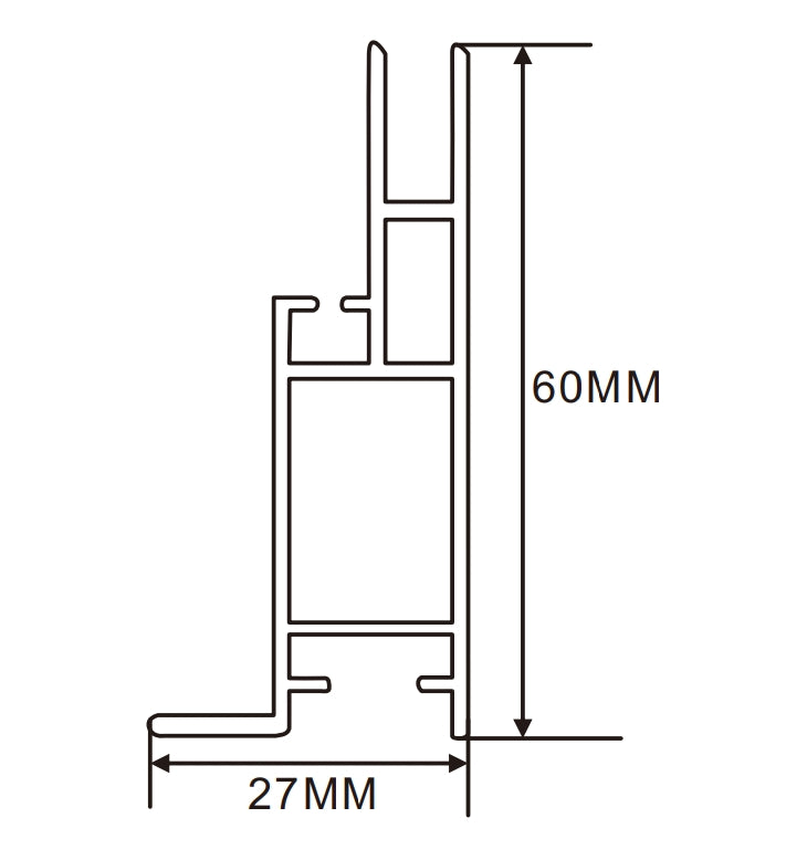 60×27mm  LED Channel _SEG Series_ Model(YX)_ 6公分單面卡布E款燈箱料