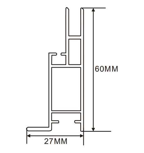 60×27mm  LED Channel _SEG Series_ Model(YX)_ 6公分單面卡布E款燈箱料