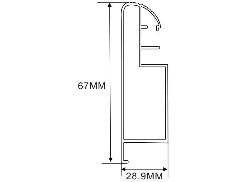66×55.6mm LED Channel _BLP Series_ Model(YX)_ 7分圓角推拉宣傳欄燈箱料