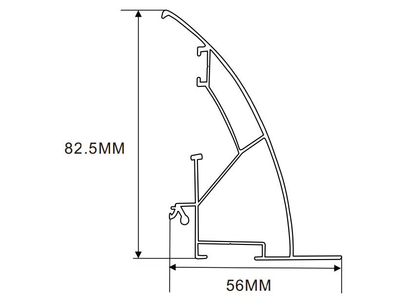 82.5×56mm LED Channel _FLP Series_ Model(YX)_ 8.5高側拉布燈箱料