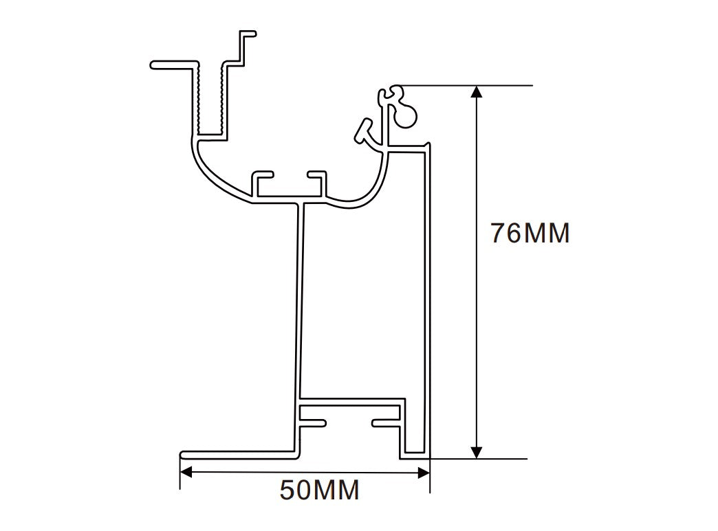 76×50mm LED Channel _FLP Series_ Model(YX)_ 8.6x6拉布型材(三用款)