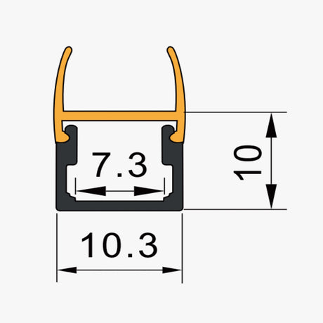 10.3 x 10 mm LED Channel _ SCL Series _ Model(JY) _ 免焊8MM玻璃層板