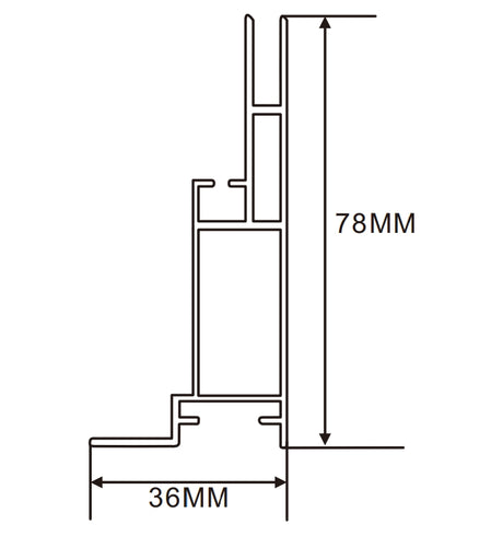 36×78mm  LED Channel _SEG Series_ Model(YX)_ 8公分單面卡布B款燈箱料