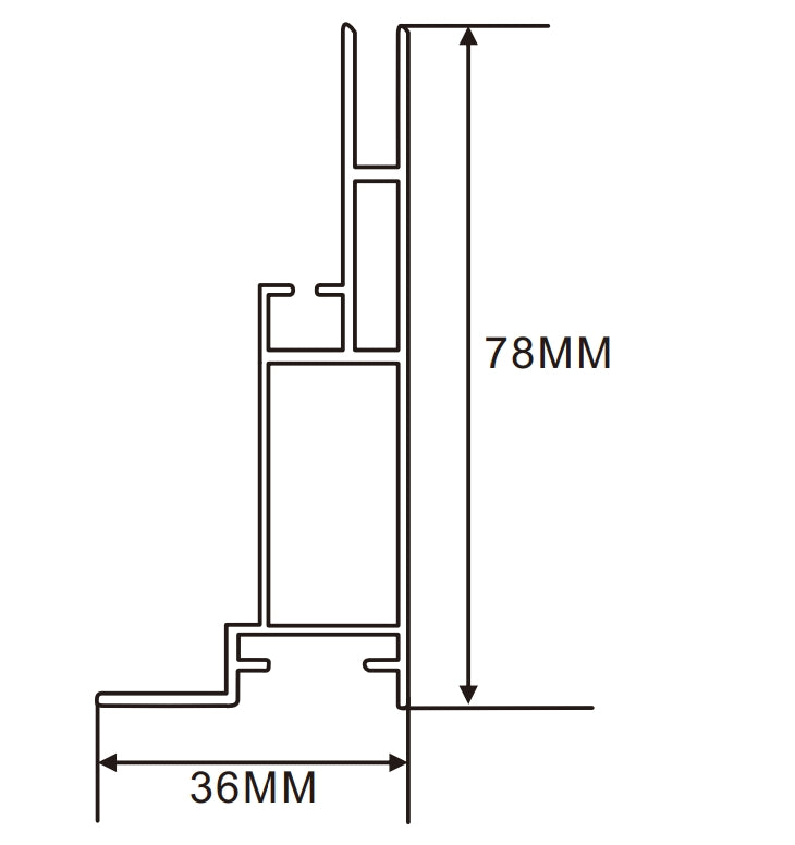 36×78mm  LED Channel _SEG Series_ Model(YX)_ 8公分單面卡布C款燈箱料