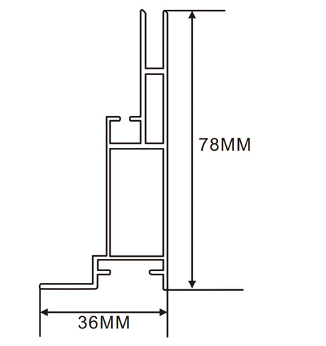 36×78mm  LED Channel _SEG Series_ Model(YX)_ 8公分單面卡布C款燈箱料