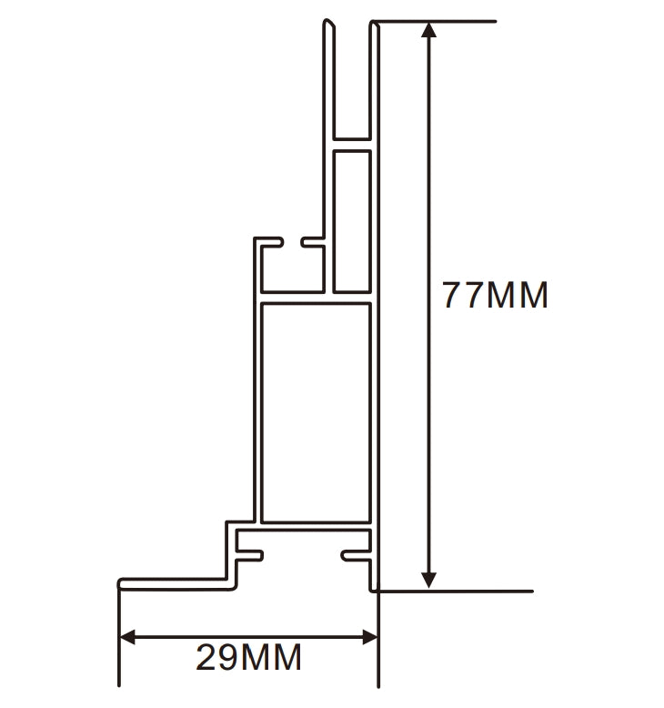 29×77mm  LED Channel _SEG Series_ Model(YX)_ 8公分單面卡布Ea款燈箱料
