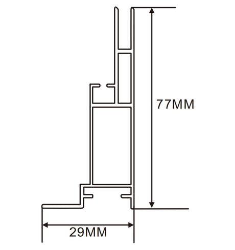 29×77mm  LED Channel _SEG Series_ Model(YX)_ 8公分單面卡布Ea款燈箱料