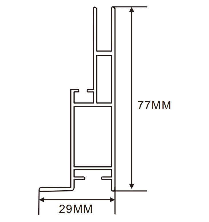 29×77mm  LED Channel _SEG Series_ Model(YX)_ 8公分單面卡布Eb款燈箱料