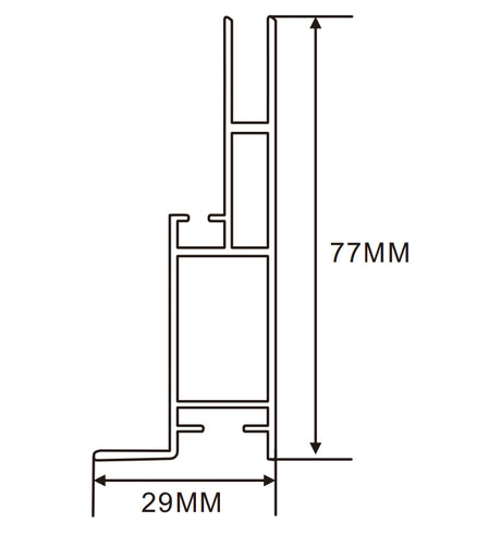 29×77mm  LED Channel _SEG Series_ Model(YX)_ 8公分單面卡布Eb款燈箱料