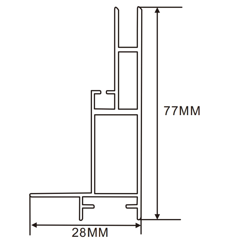 28×77mm  LED Channel _SEG Series_ Model(YX)_ 8公分單面卡布M款燈箱料