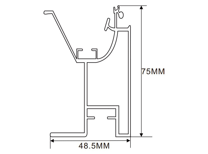 62×75m LED Channel _FLP Series_ Model(YX)_ 9060平蓋拉布燈箱料