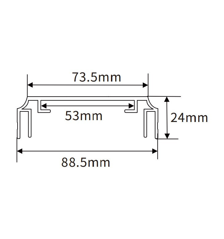 90x25mm LED Channel _VFL Series_ Model(YX)_ 9公分單面组合燈箱料