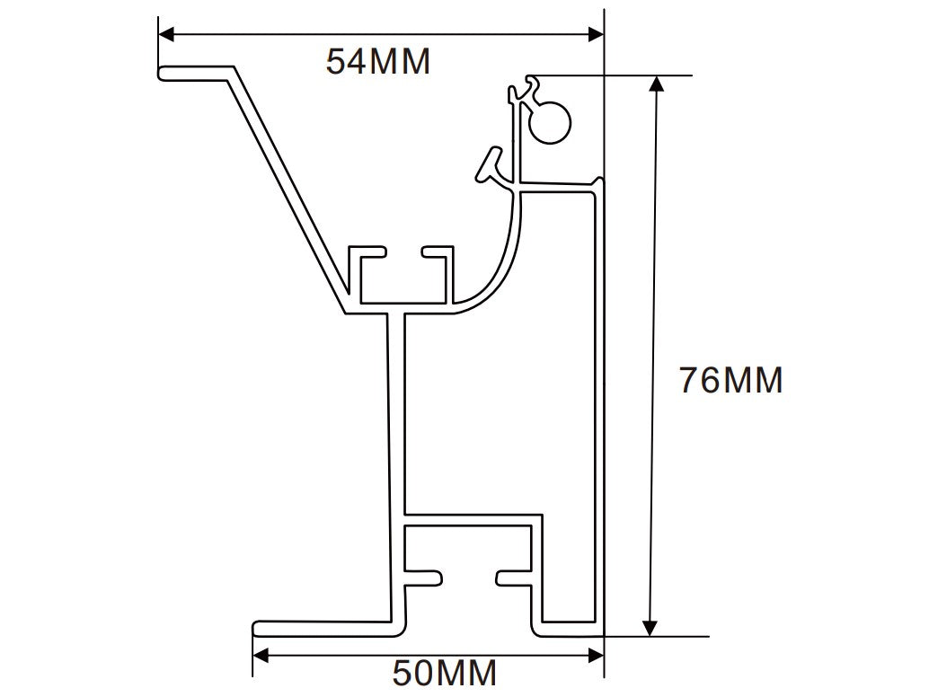 76×54mm LED Channel _FLP Series_ Model(YX)_ 9x6平蓋拉布燈箱料