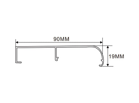 90×19mm LED Channel _FLP Series_ Model(YX)_ 9x9平蓋拉布型材-B款