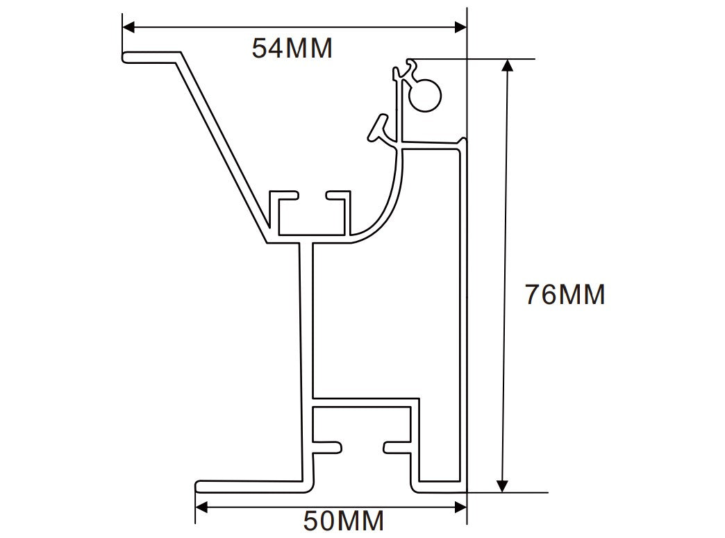 90×19mm LED Channel _FLP Series_ Model(YX)_ 9x9平蓋拉布型材-B款