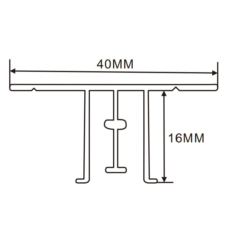 40×16mm  LED Channel _ SEG Series _ Model(YX) _ M碼雙卡扣燈箱料