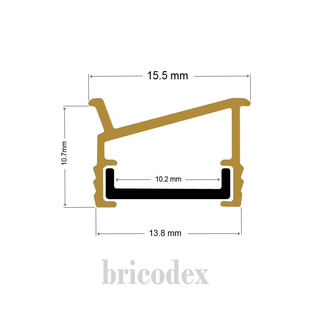 10.7x15.5mm LED Channel _ TAP Series_ Model(HL)_ N10-1511