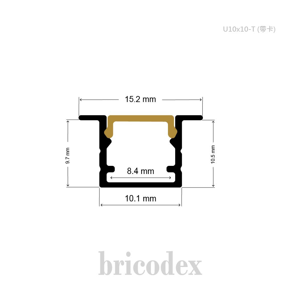 10x10 mm LED Channel _ SML Series _ Model(HL) _ U10x10-T