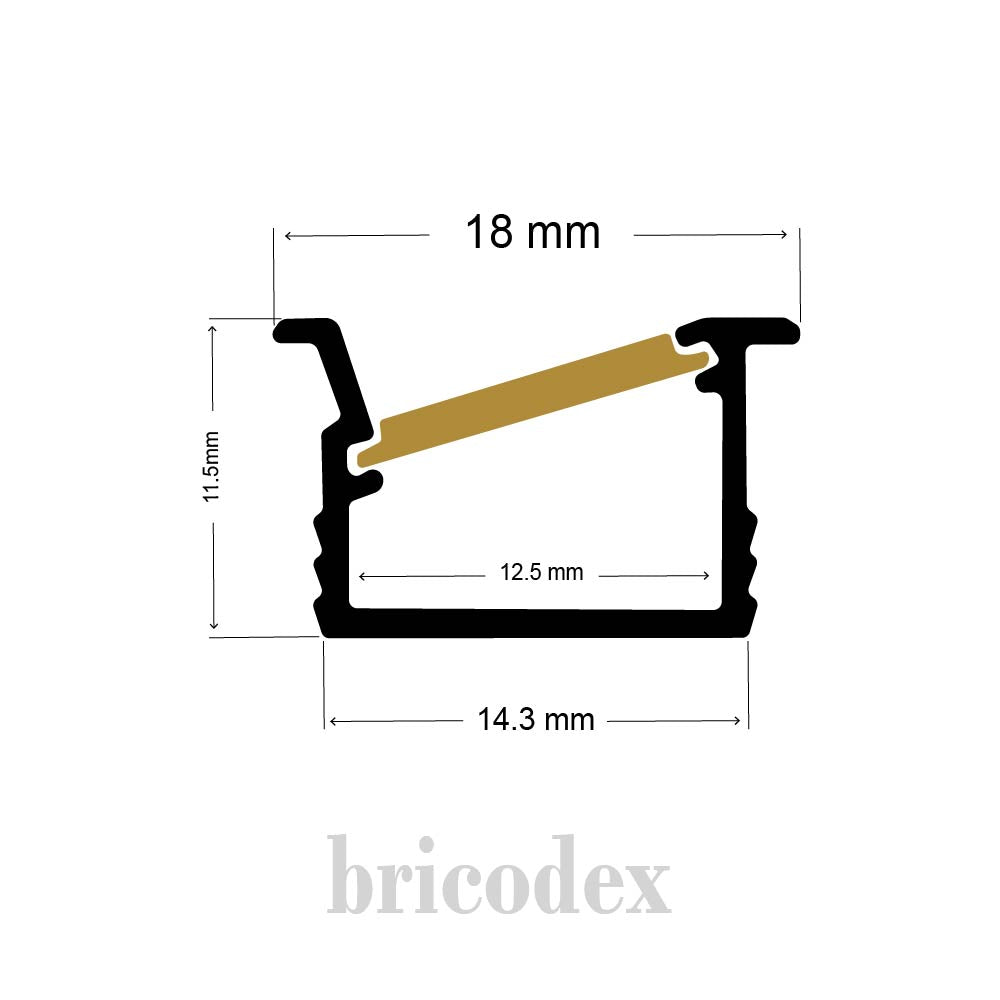 11.5x18mm LED Channel _ TAP Series_ Model(HL)_ U12-1411