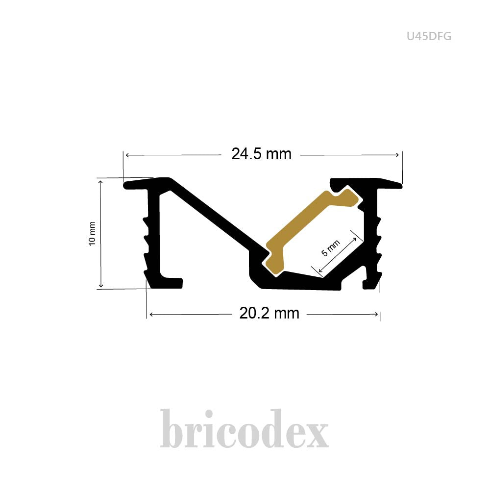 10x24.5 mm LED Channel _FSL Series_ Model(HL)_ U45DFG